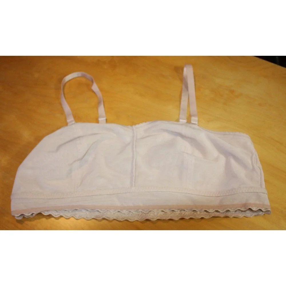 Torrid Lace Bralette 3X Bandeau Silhouette Adjustable Removable Straps Beige Bra